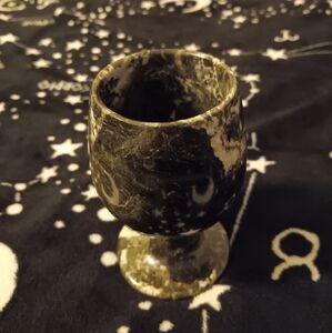 Black and Cream Marble Goblet